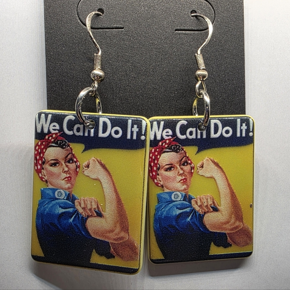 Rosie the Riveter We Can‎ Do It! EarringsHandmade Hypoallergenic BUNDLE 2 Save